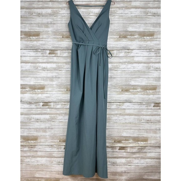 Marchesa Notte Bridesmaid Gown Dress Turin Size 8 in Sage Green V Neck NEW - Picture 1 of 16
